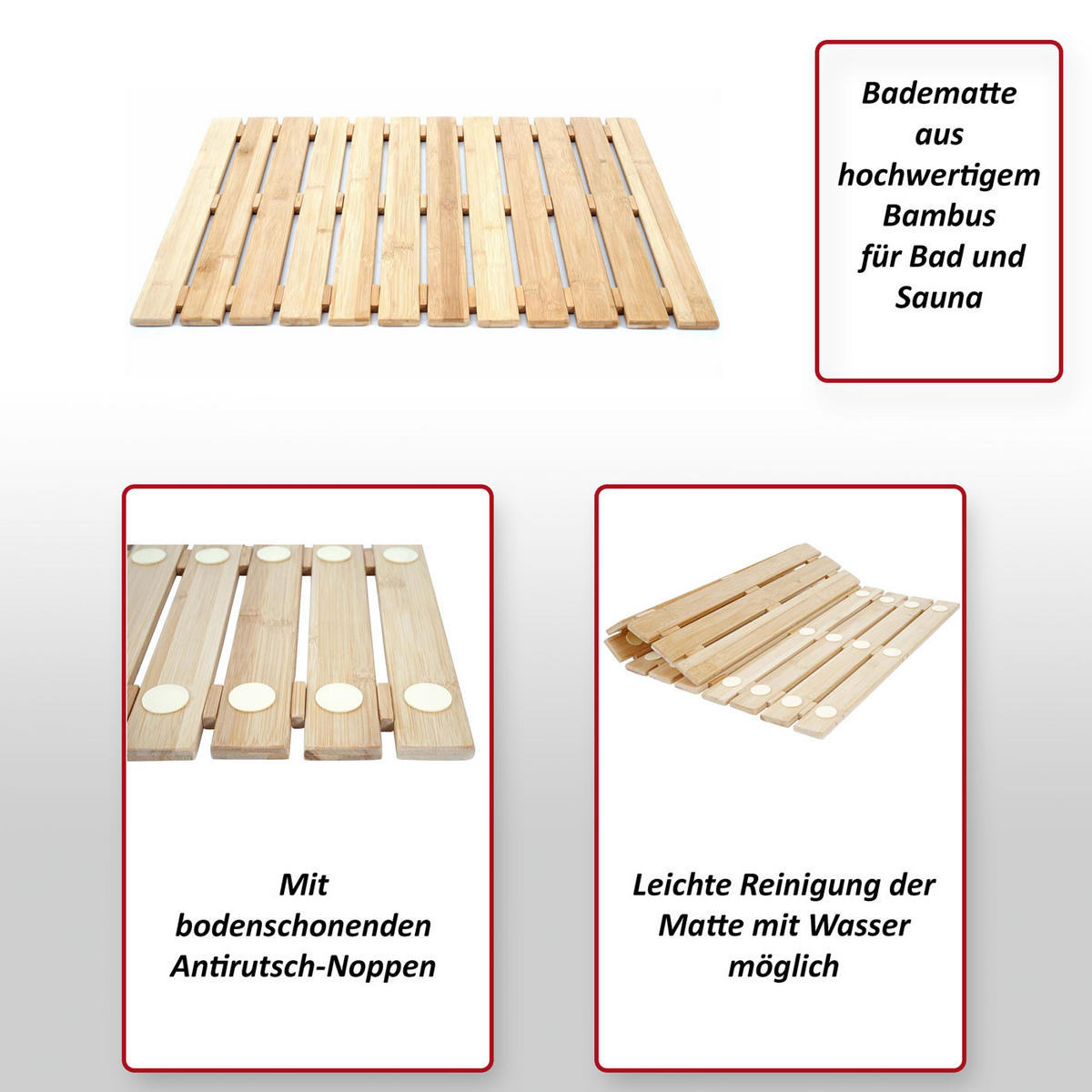 BADEMATTE Braun - Braun, Holz (60/50cm) - MCW