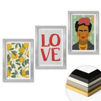 WANDBILDER 3er Set - 20x30 cm Silberner Rahmen - Lemons LOVE Porträt von Frida - Silberfarben, Kunststoff (20/30cm) - ArtPrintCave