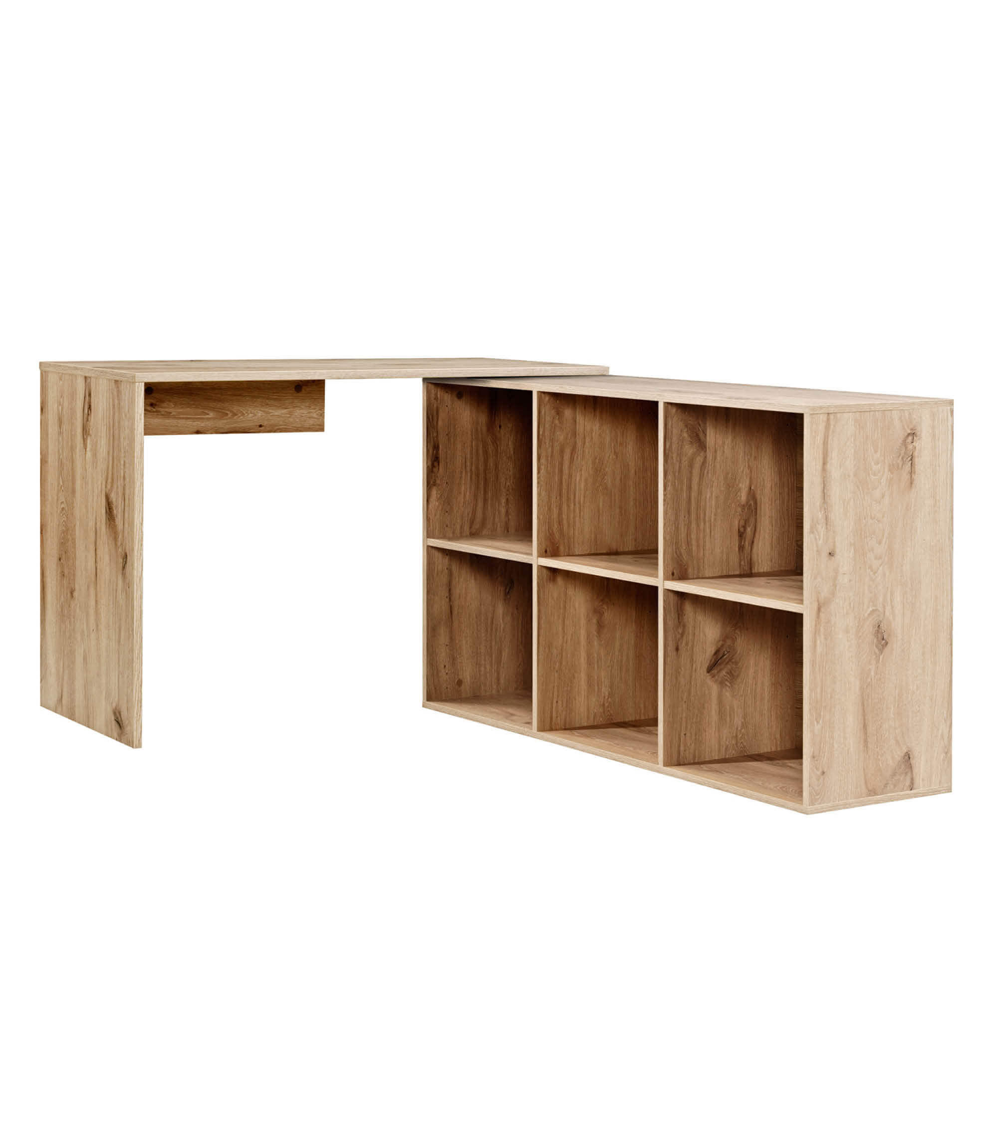 ECKSCHREIBTISCH Der Produktive - Eichefarben, Holzwerkstoff (54/112/77cm) - Mokebo