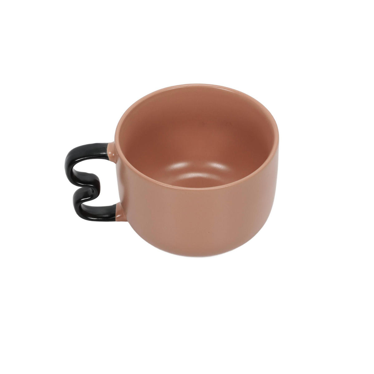 BECHER mit großem Griff Wavy Bliss Terrakotta 580 ml 14,4/11,6/8,5 cm - Rosa, Keramik (0.58L) - Secret de Gourmet