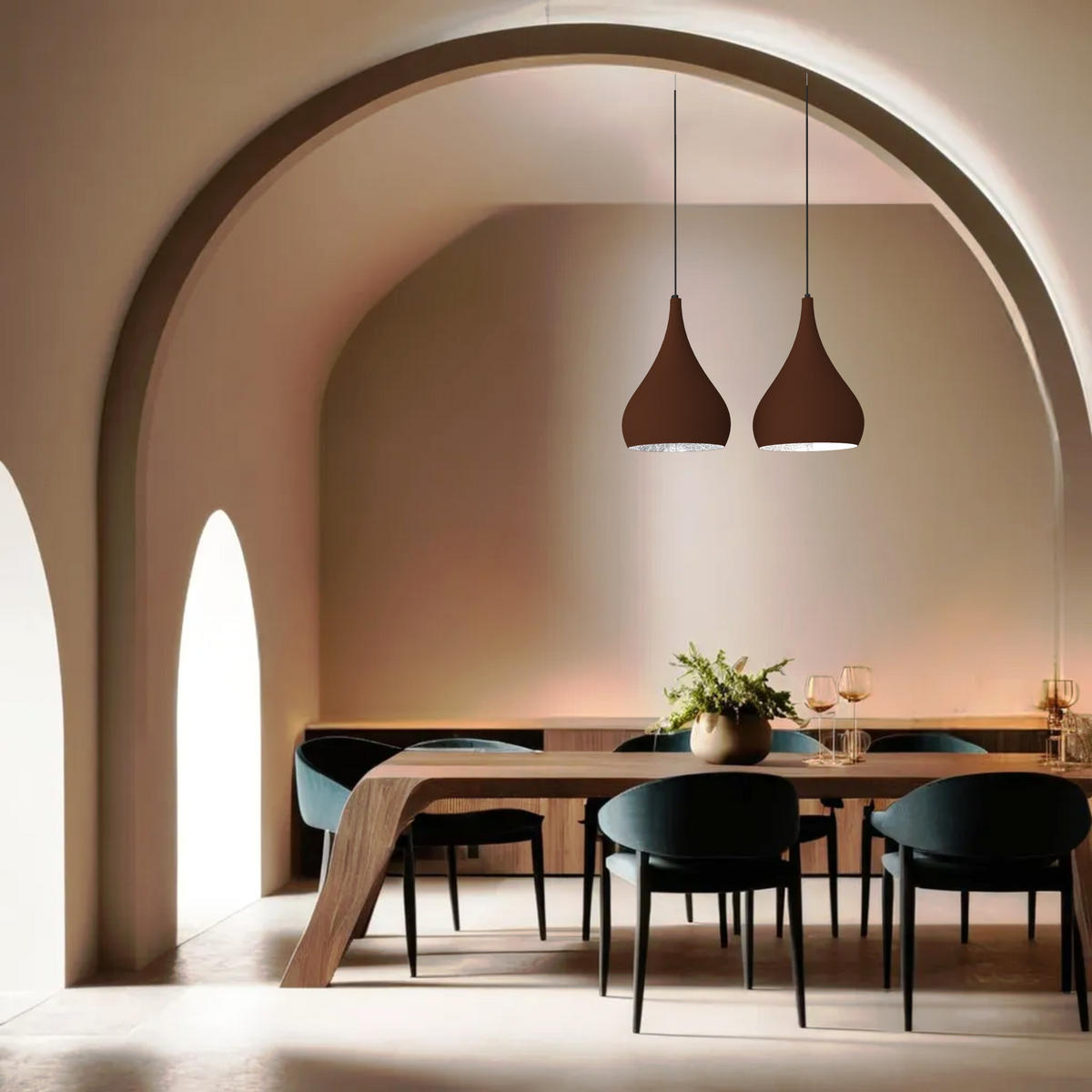 HÄNGELEUCHTE - Dunkelbraun, Metall (55/25/55cm) - Lumicom