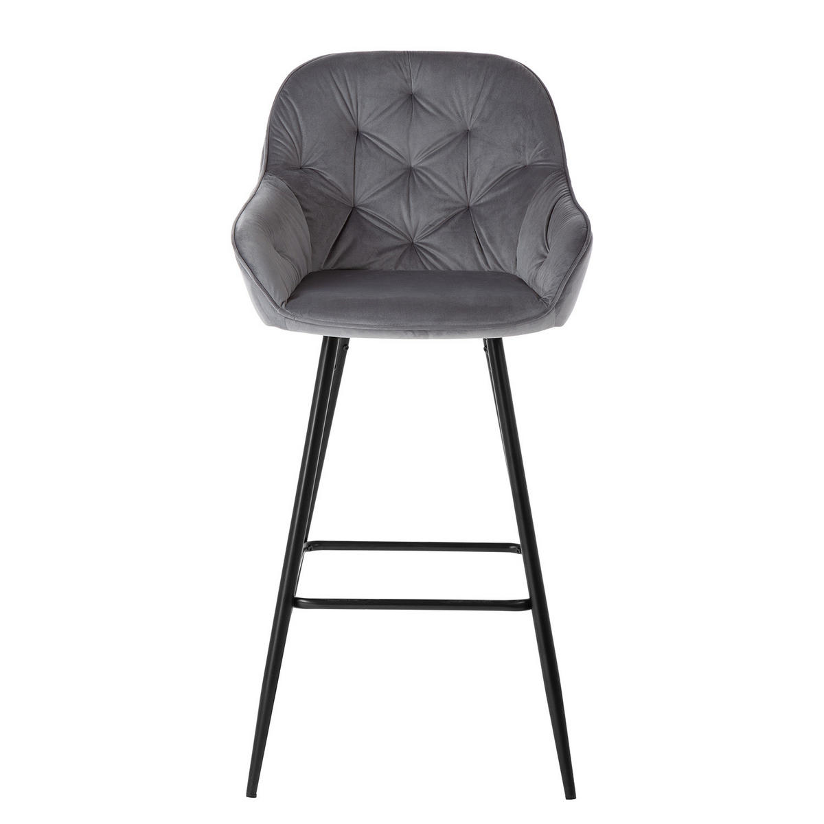 BARSTUHL - Grau, Textil/Metall (52/107/55cm) - home24