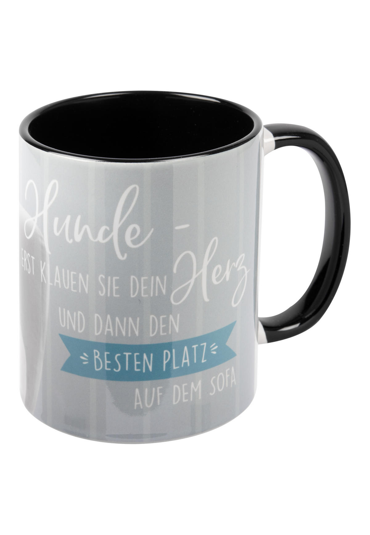 KAFFEEBECHER Hund Collie Erst klauen sie dein Herz Schwarz 320 ml - Schwarz, Keramik (0.32L) - United Labels