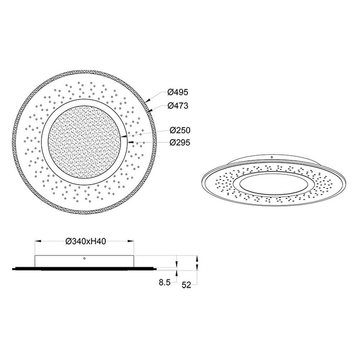 LED DECKENLEUCHTE Versus Silber Nickel-matt - Silberfarben, Metall (49/49/5cm)