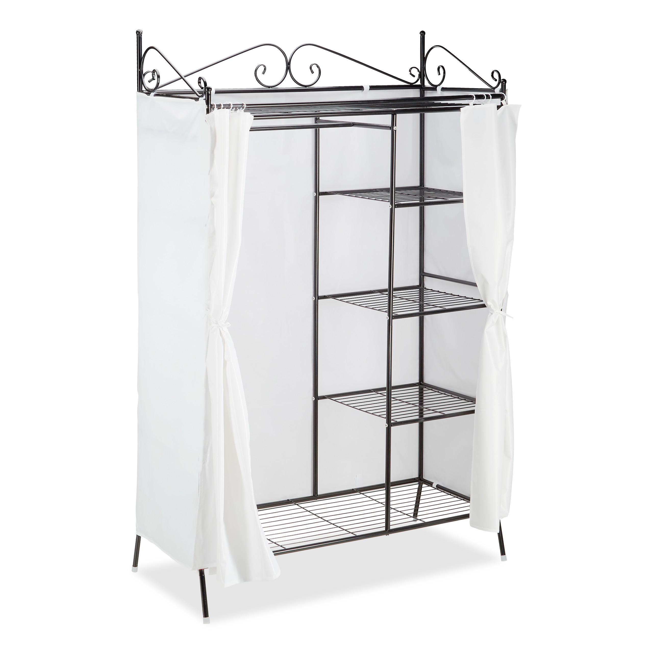 GARDEROBE - Weiß, Textil/Metall (105/172/45cm) - Relaxdays