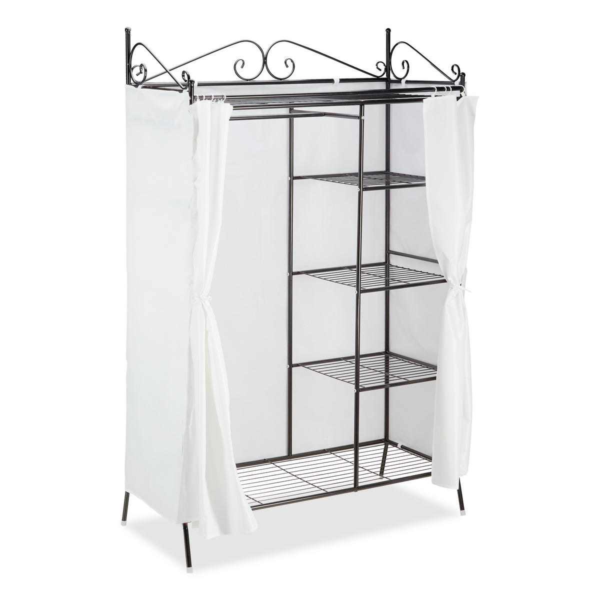 GARDEROBE - Weiß, Textil/Metall (105/172/45cm) - Relaxdays