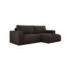 ECKSOFA Carl L-förmig Schlaffunktion und Bettkasten weicher Cordstoff flexibel stellbar lose Rückenkissen freistehend RECHTS 247x143x83cm Dark brown - Dunkelbraun, Holz/Textil (247/143cm) - DomoHome