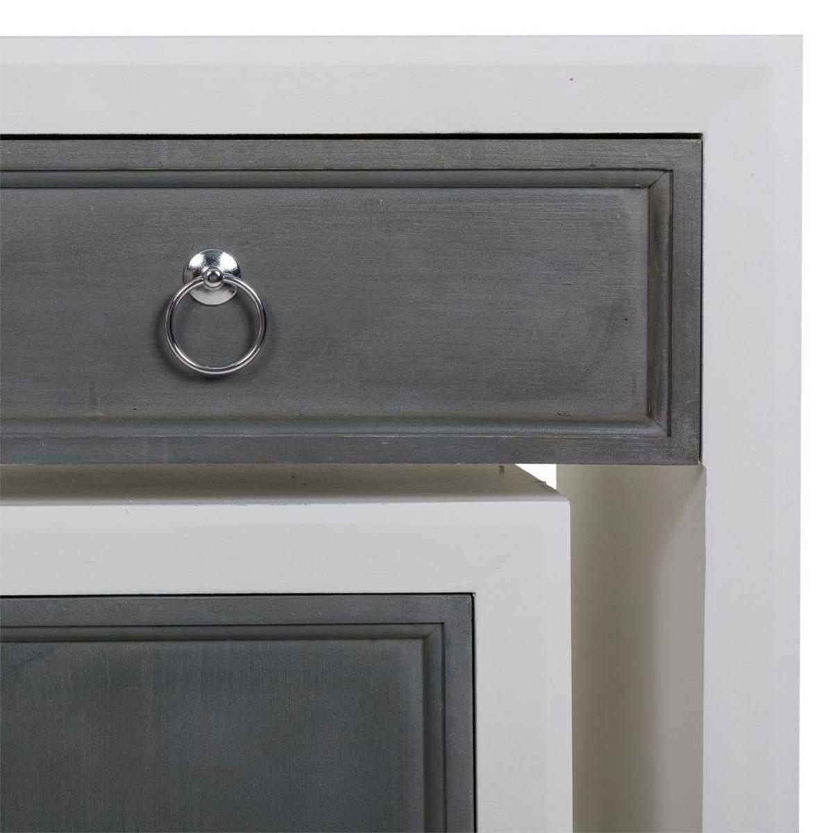 KONSOLE und HOCKER aus Holz, 3er-Set, grau - Multicolor, Holz (40/90/76cm) - Wanderlust