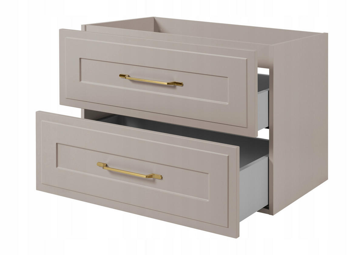 WASCHBECKUNTERSCHRANK CLASSIC 100 cm mit Arbeitsplatte Farbe: Eichen Craft mit einem Regal Kaschmir - Kaschmir/Eichefarben, Holzwerkstoff (100/58/46cm) - Rodan