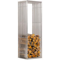 KAMINHOLZREGAL 50/40/150 cm Metall edelstahl - Edelstahlfarben, Metall (50/150/40cm) - CLP
