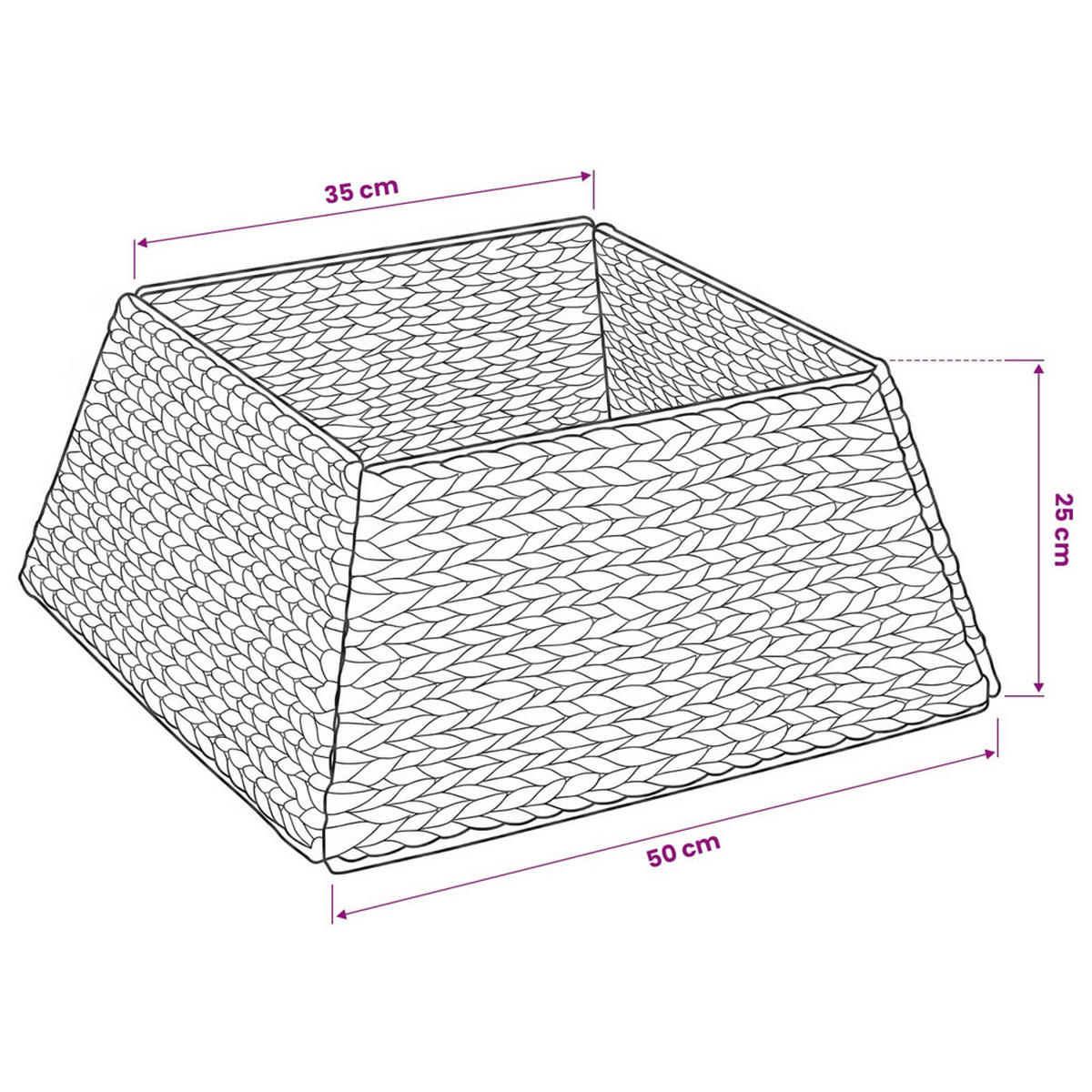 WEIHNACHTSBAUMKRAGEN 50/50/25 cm Braun Wasserhyazinthe - Braun, Naturmaterialien (50/25/50cm) - vidaXL