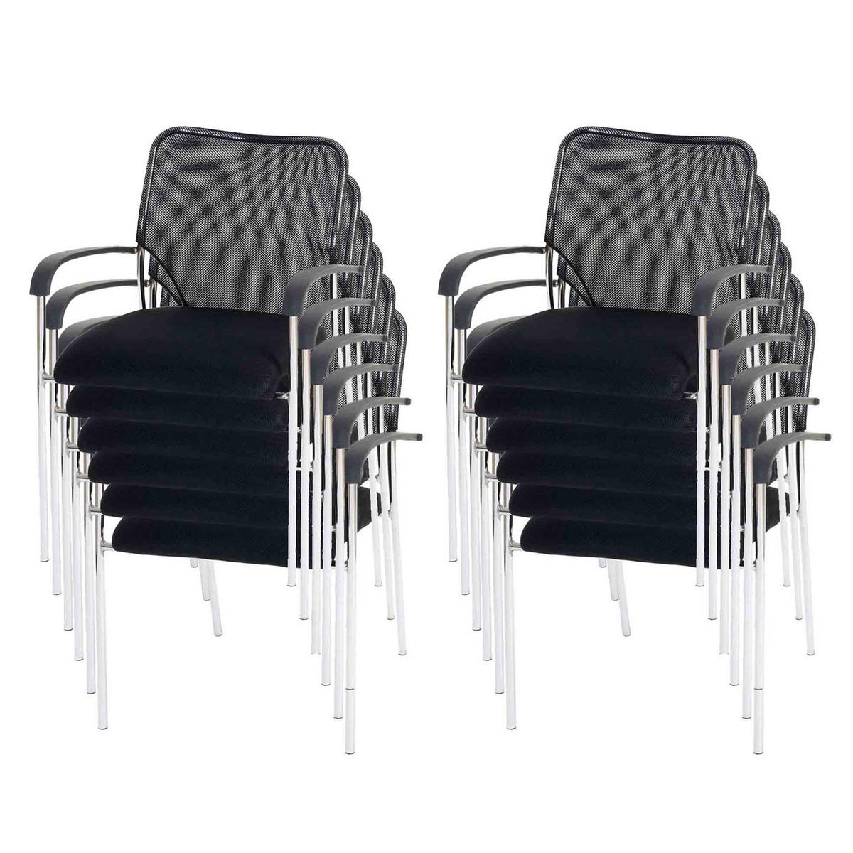 BESUCHERSTUHL 12ER-SET Schwarz - Schwarz, Textil (55/83/60cm) - MCW