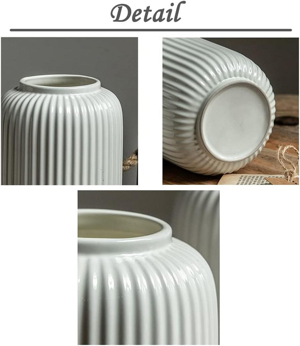 VASE 8 x 8 x 22 cm Kunststoff - Weiß, Kunststoff (20cm) - LIBRATON
