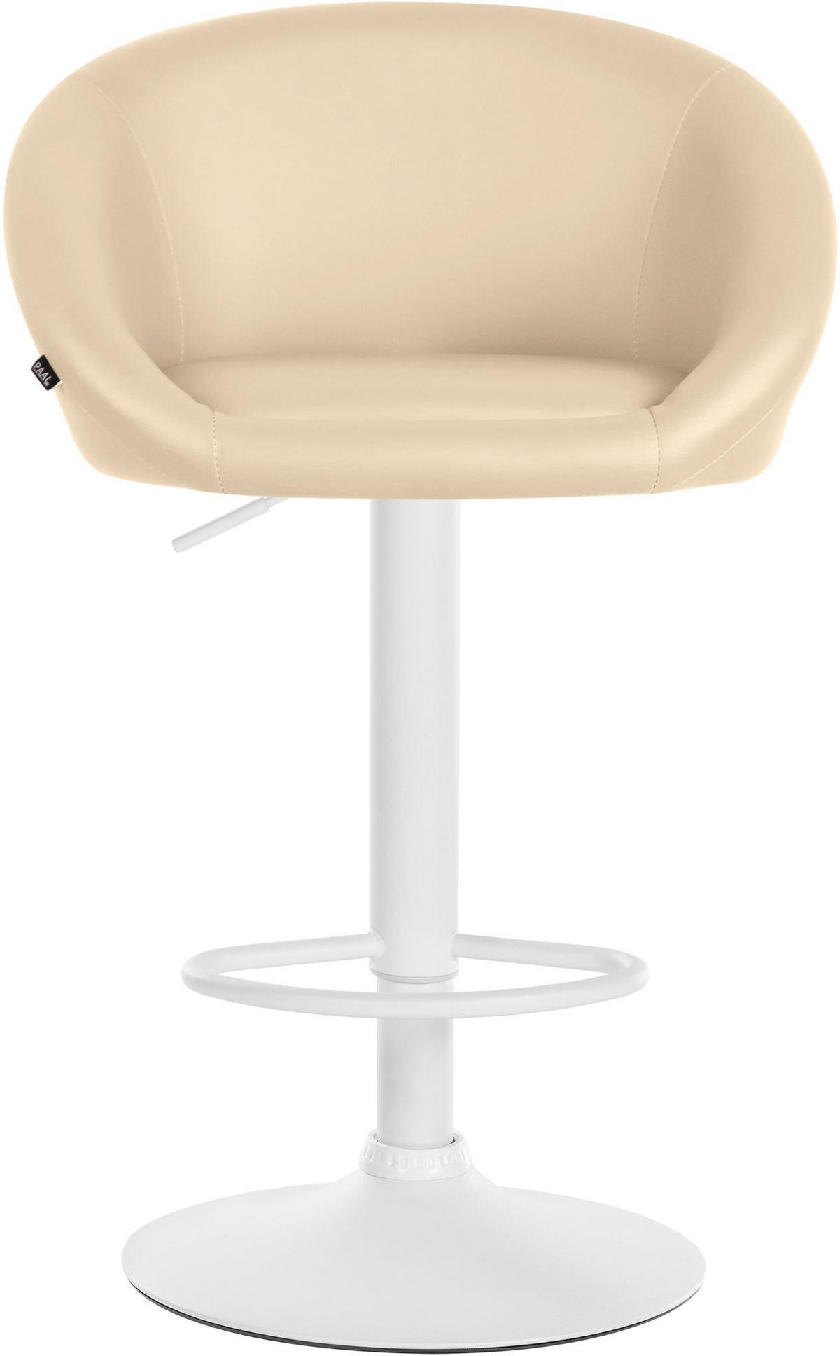 BARHOCKER OSLO Creme Kunstleder Weiß - Creme, Leder/Metall (55/86/51cm) - DELUKE