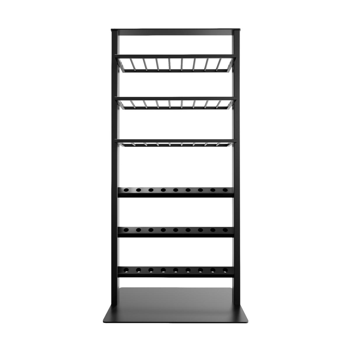 WEINREGAL Piemont Metall,Schwarz, Für 54 Weinflaschen 170/80/60cm - Schwarz, Metall (60/170/80cm) - Metalo Pro