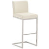 BARHOCKER Lederlook Creme - Edelstahlfarben/Creme, Textil/Metall (42/104/48cm) - CLP