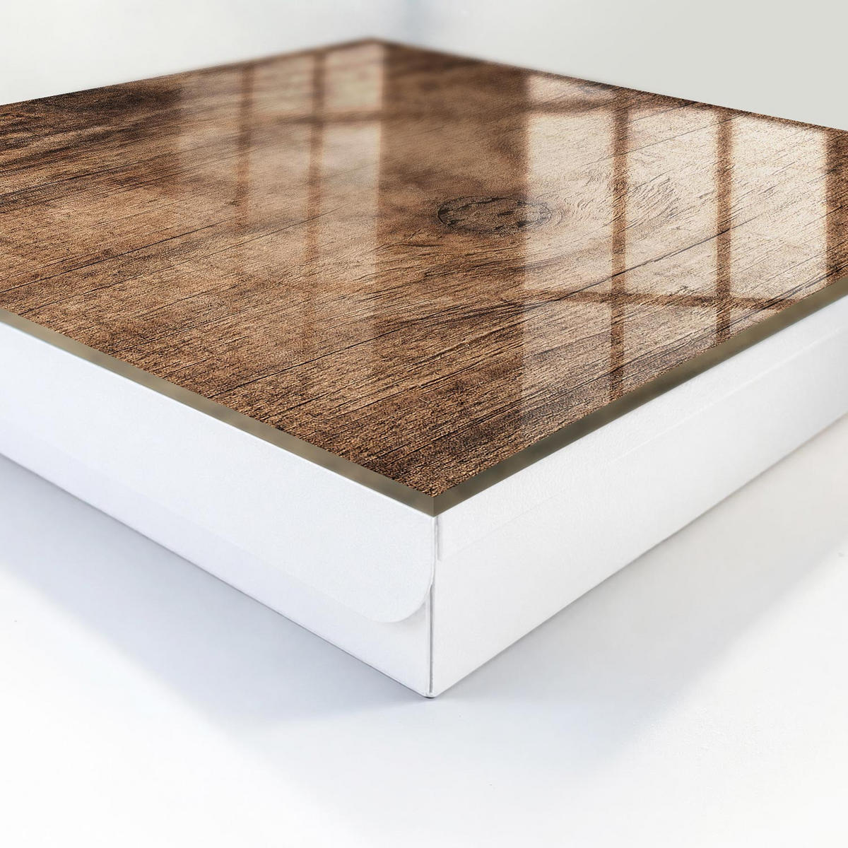 SCHLÜSSELBOX Weiß 30x30 cm – Türöffnung nach rechts - Holzstruktur - Braun, Metall (30/30/5cm) - TULUP
