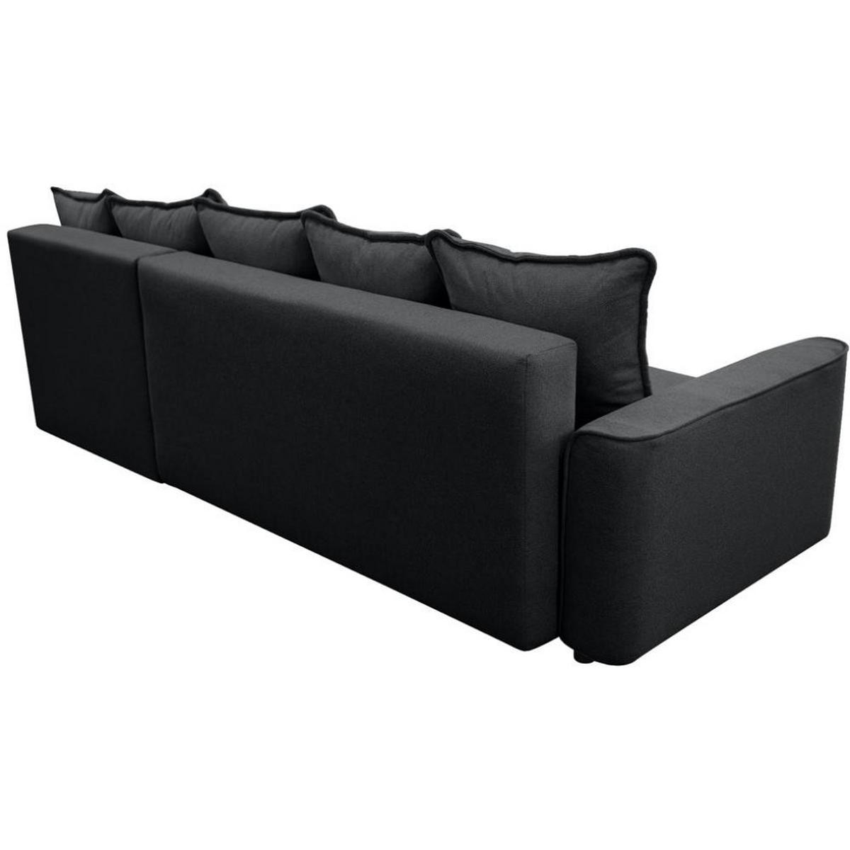 ECKSCHLAFSOFA Willow schwarz - Schwarz, Textil (225/150cm) - Beautysofa