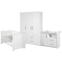 BABYZIMMER-SET Maxi 3-teilig - Weiß, Holzwerkstoff (78/83/143cm) - Roba