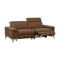 3-SITZER Sofa Talisman Echtleder mit 1 x Relaxfunktion Cognacbraun - Cognac, Leder/Metall (216/80/100cm)