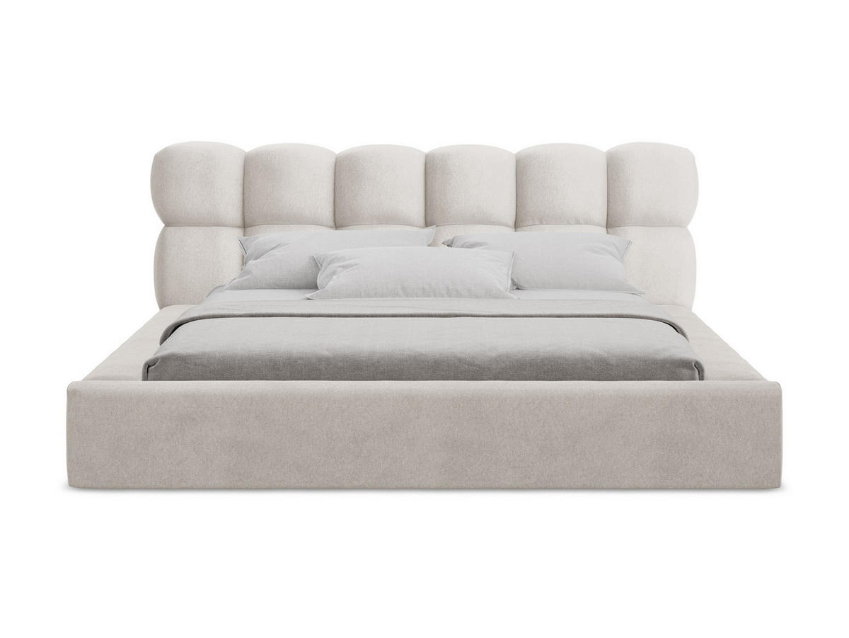 POLSTERBETT mit Bettkasten und Lattenrost 220x240 Beige - Beige/Creme, Kunststoff/Textil (180/200cm) - Makamii