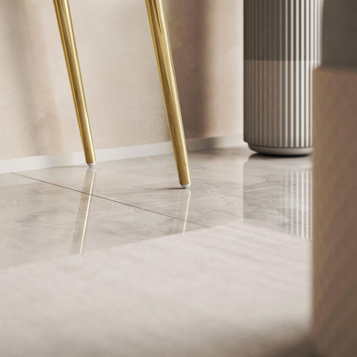 SCHMINKTISCH AURORA-S ELITE in KASCHMIR mit Spiegel - Kaschmir/Goldfarben, Holzwerkstoff/Metall (102/145/44cm) - Lookway