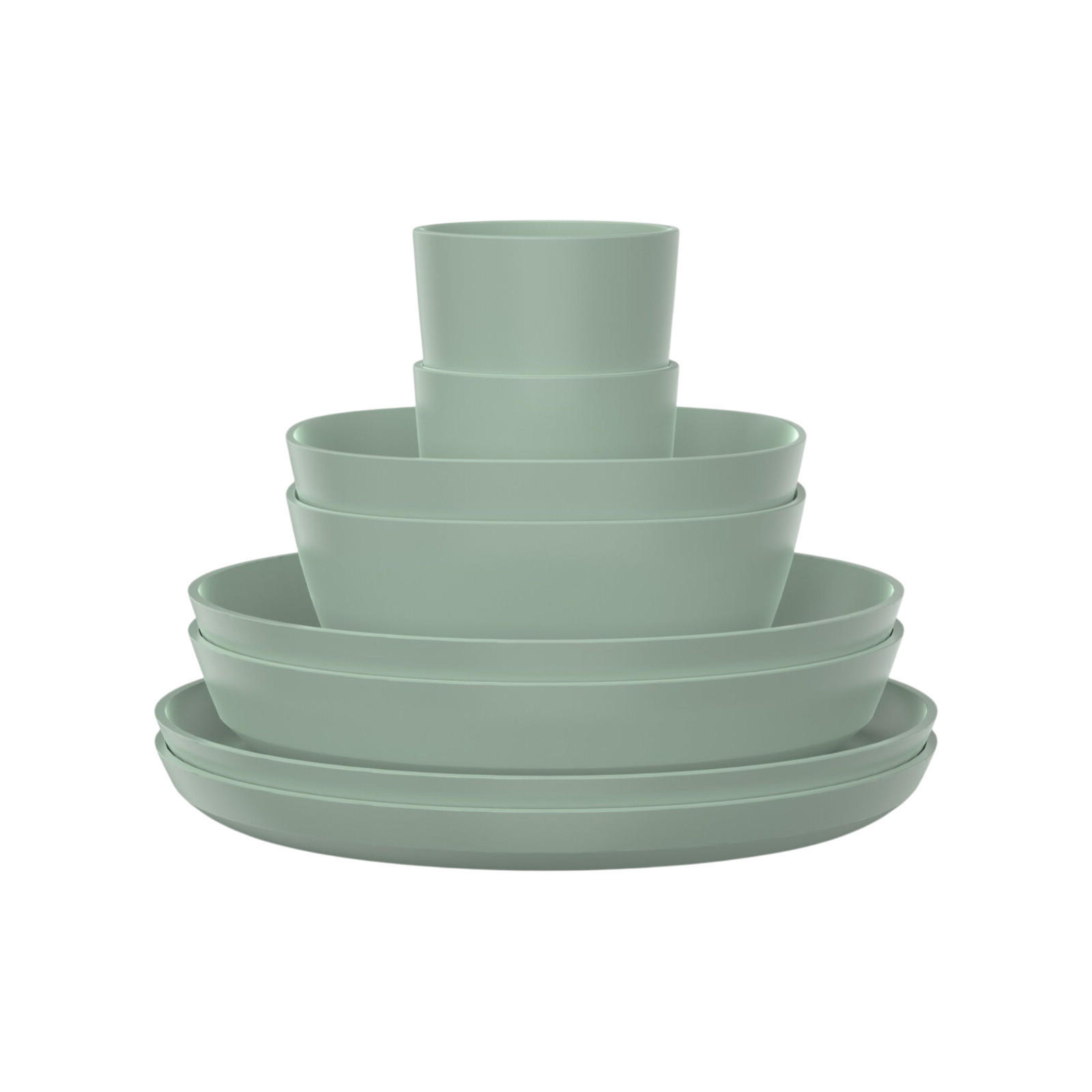 GESCHIRR-SET Silueta Nordic Sage 8er Set - Mintgrün, Kunststoff (2/2/2cm) - Mepal