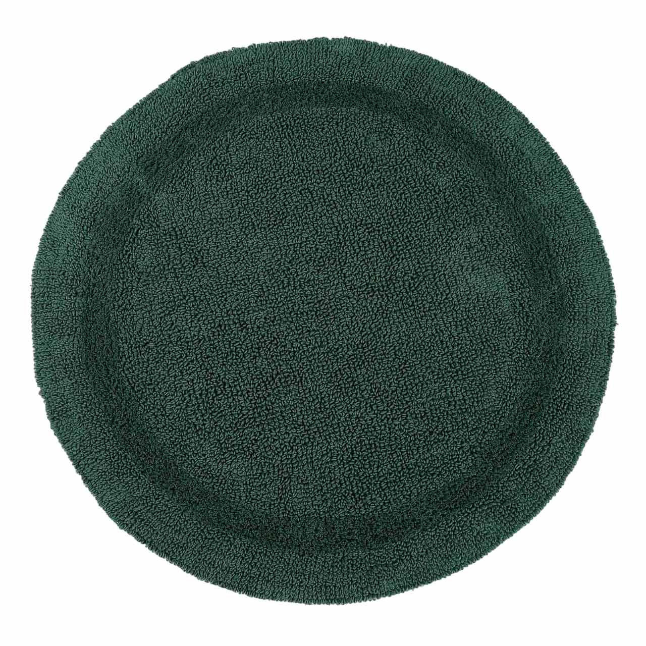 BADEMATTE 80 cm rund, 100% Baumwolle, wendbar - Waldgrün, Textil (80/80cm) - Homescapes