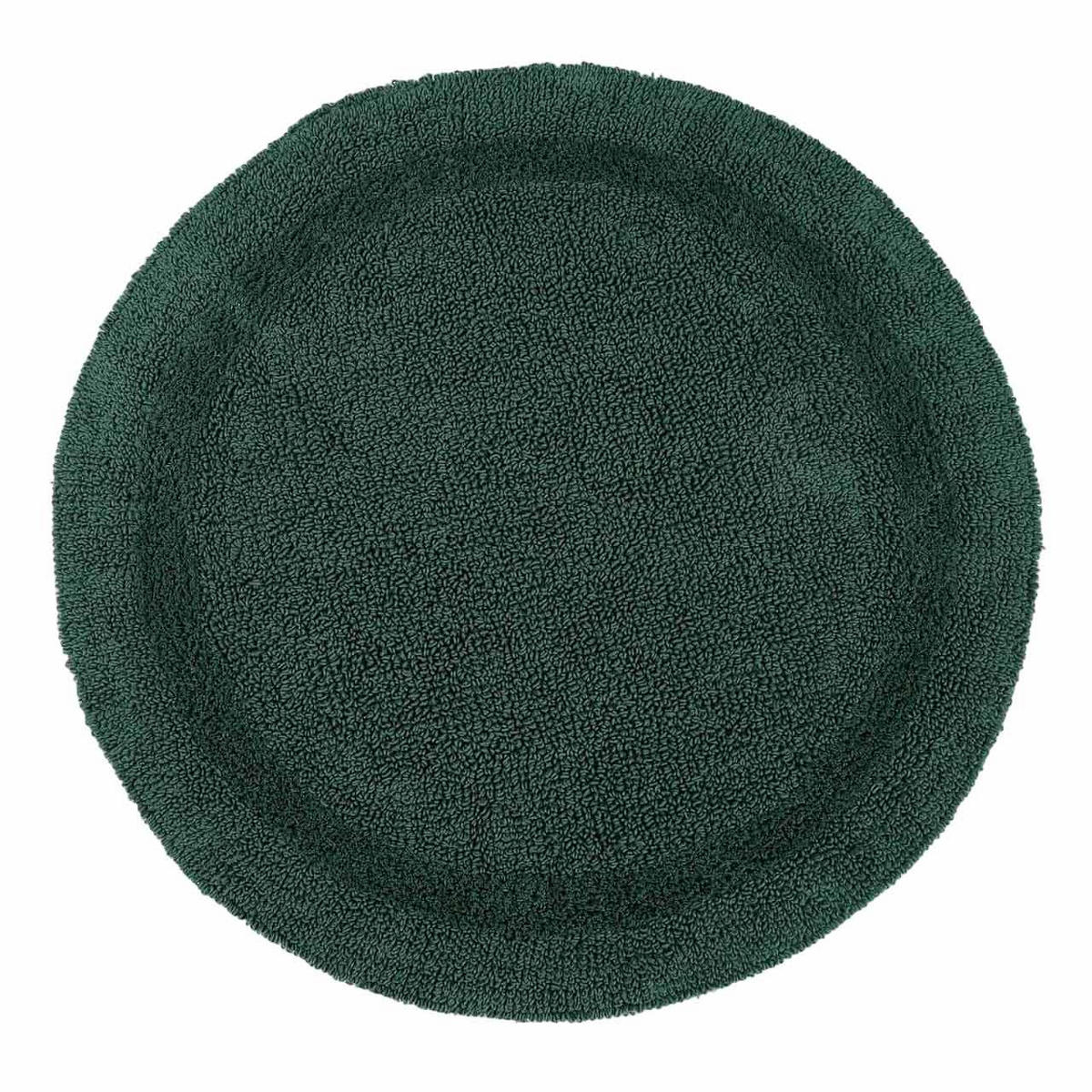 BADEMATTE 80 cm rund, 100% Baumwolle, wendbar - Waldgrün, Textil (80/80cm) - Homescapes