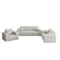 SITZGARNITUR NIMES 3-2-1 Stoff Portland Weiß - Weiß, Holz/Textil (92/82/245cm) - Kaiser Möbel