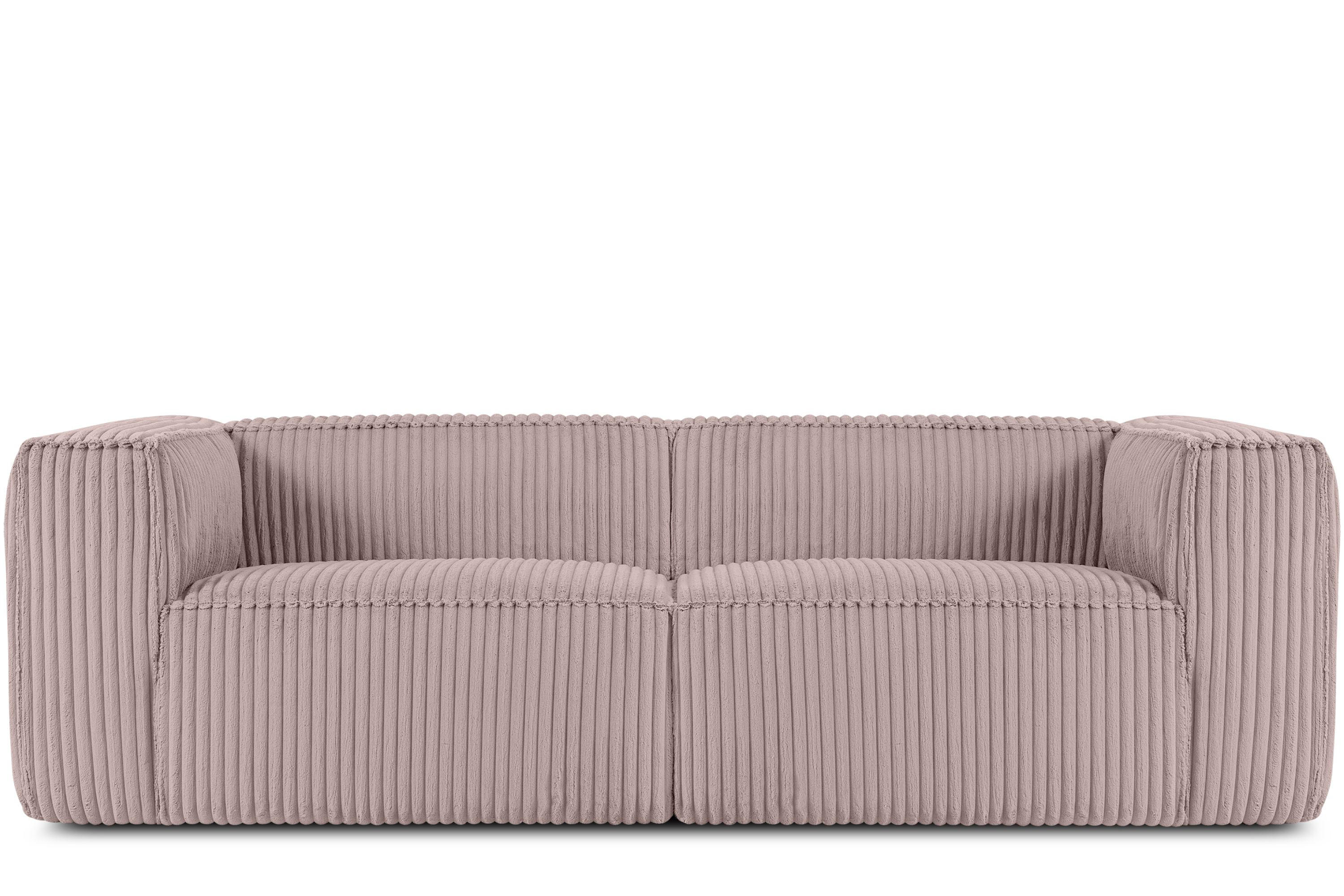3-SITZER-SOFA FEROX Modern, Cord-Stoff, rosa - Pink, Textil (246/73/96cm) - KONSIMO®