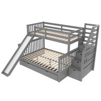 ETAGENBETT Modell Grau 90/140 x 200 cm - Grau, Holz (140/200cm) - ComfortXL