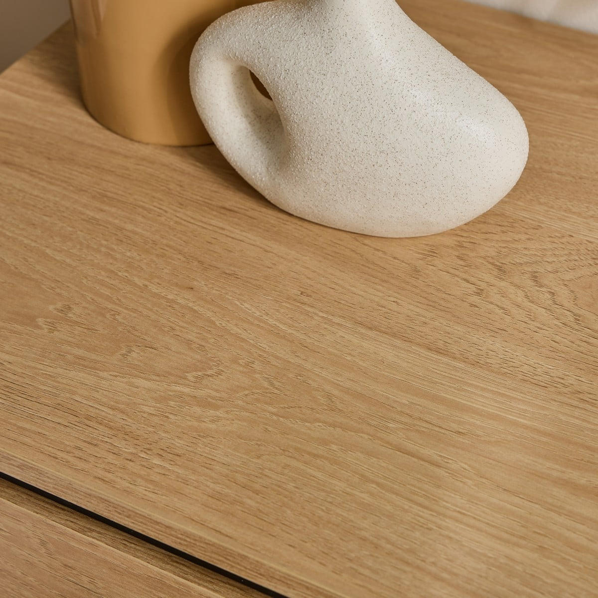 NACHTTISCH mit 2 Schubladen und seitlichem Rillen-Effekt H55 cm malaga 48/55/40 cm - Apfelbaumfarben, Holzwerkstoff (40/55/48cm) - Calicosy