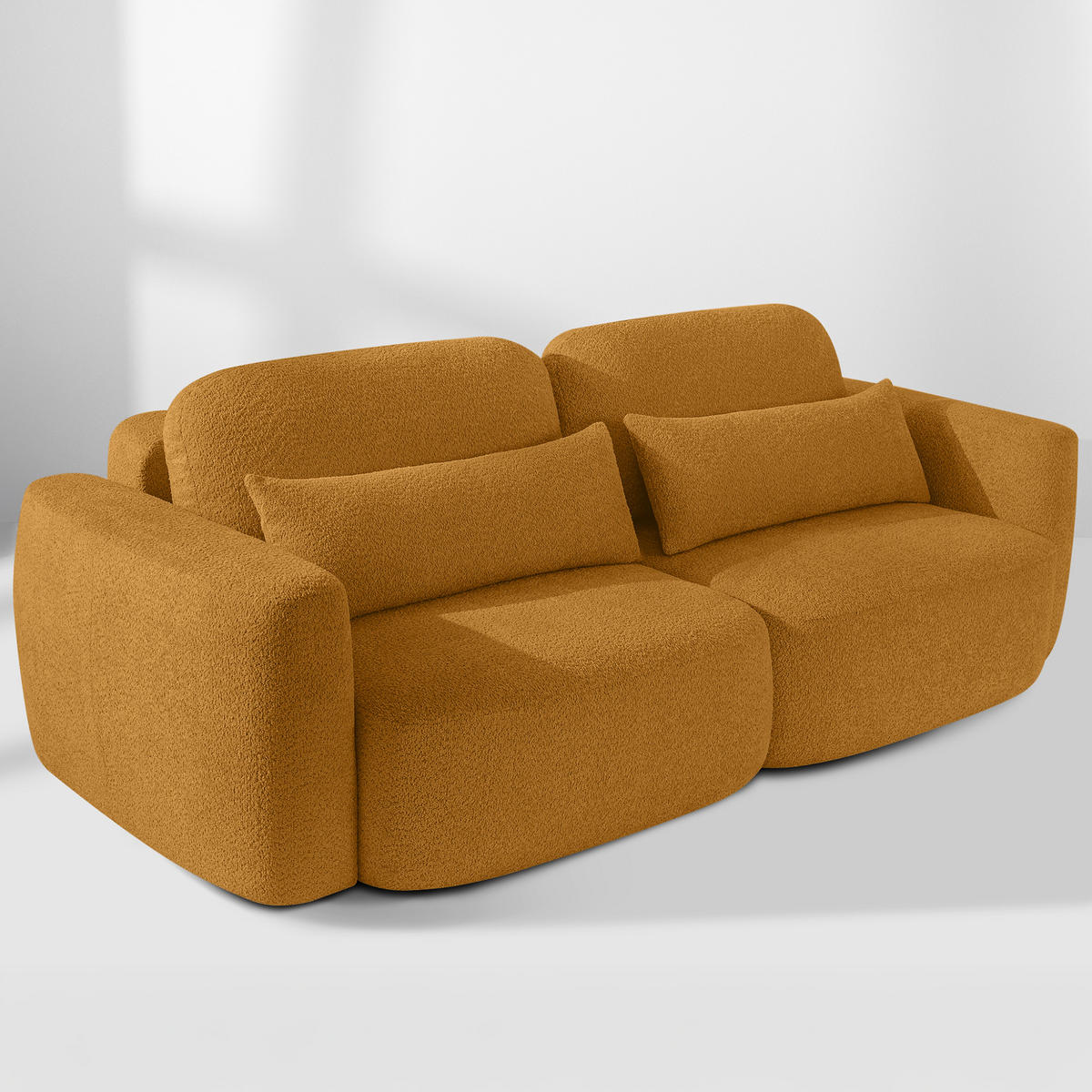 SOFA 3 ELOSA - Honig, Holz/Textil (245/85/115cm) - KONSIMO®