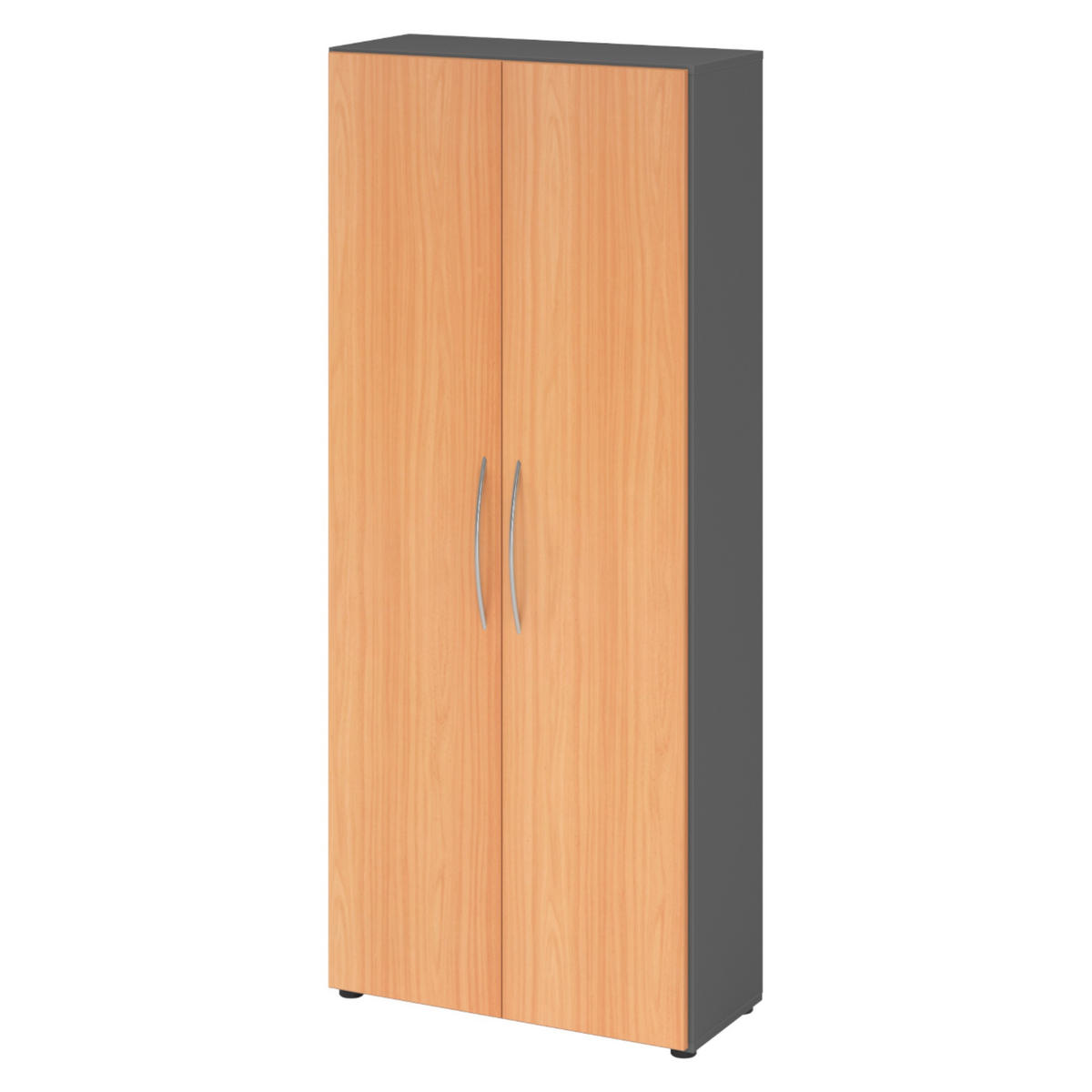 AKTENSCHRANK - 5 Ordnerhöhen 35/80/188 cm in Graphitfarben/Buchefarben - Buchefarben/Graphitfarben, Holzwerkstoff (80/188/35cm) - bümö