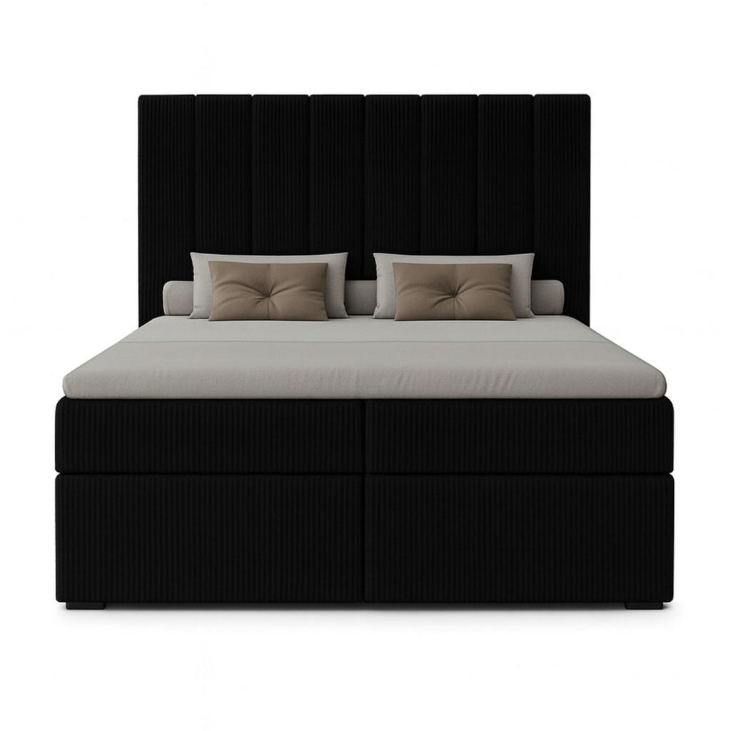Thumbnail - Marpur Boxbett, Schwarz, Textil, Höhe ca. 16 cm, 140x200 cm, Oeko-Tex® Standard 100, Schlafzimmer, Betten, Boxspringbett...