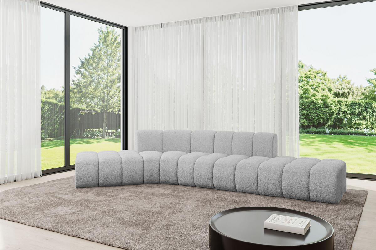 ECKSOFA modulares Sofa Solven-L1 - 380x174x70 cm Hellgrau - Hellgrau, Holzwerkstoff/Textil (380/174cm) - ALTDECOR