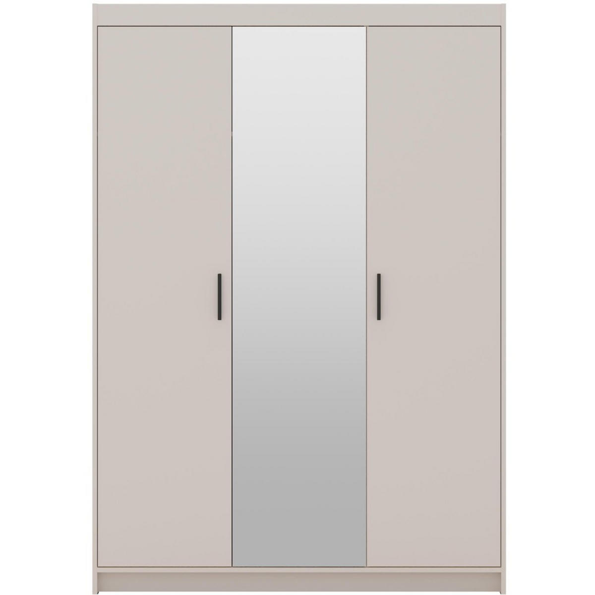 DREHTÜRENSCHRANK Elena mit 3 Türen, mit Spiegel, Sandbeige - Sandfarben, Holzwerkstoff (130/190/53cm) - Beautysofa