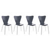 BESUCHERSTUHL 4er Set Holz Grau - Grau, Holz/Metall (45/85/49cm) - CLP