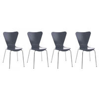BESUCHERSTUHL 4er Set Holz Grau - Grau, Holz/Metall (45/85/49cm) - CLP