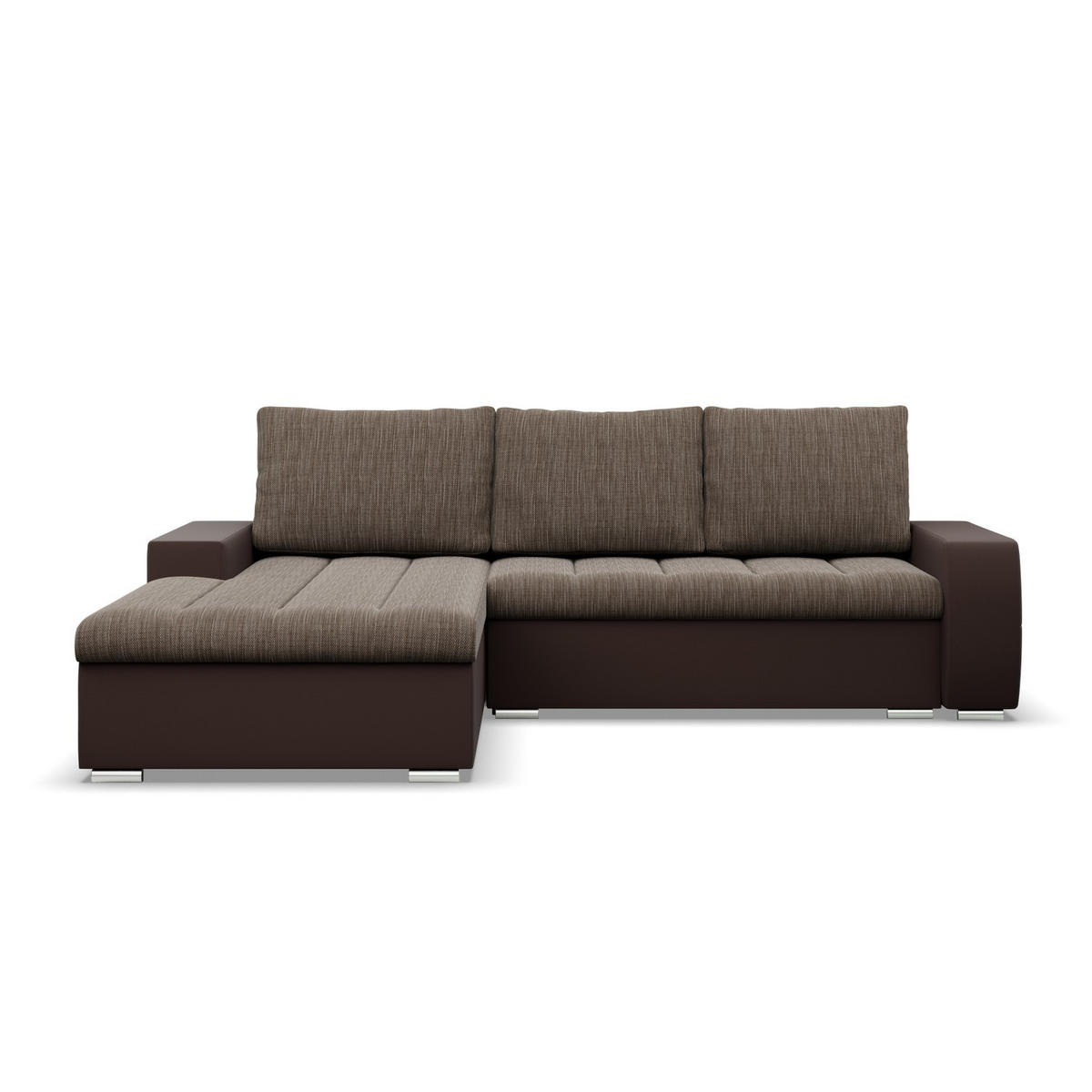 ECKSOFA MIT SCHLAFFUNKTION AURORA LINKS, Braun + Braun - Braun, Textil (243/200cm)