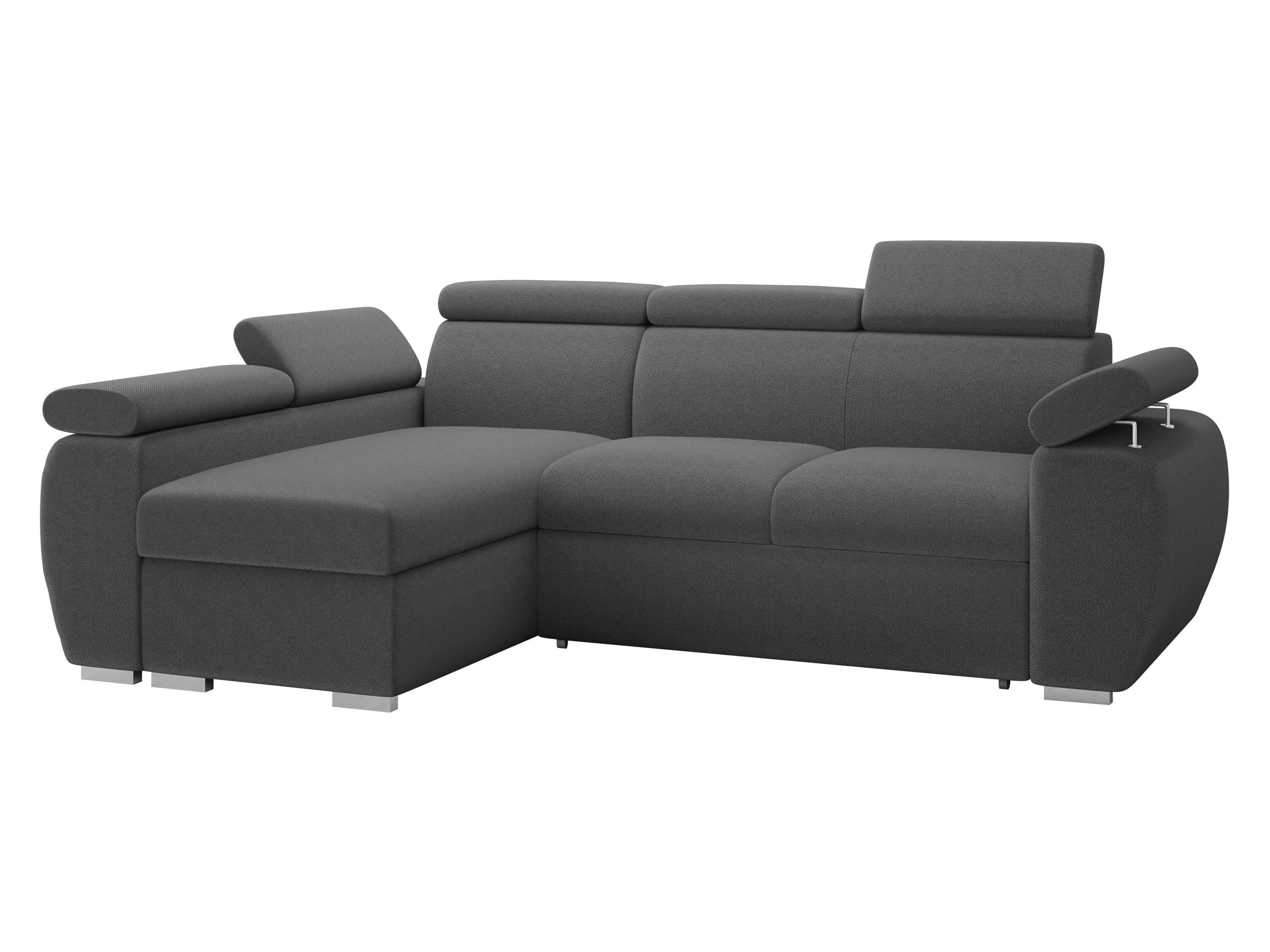 ECKSOFA Boston Mini, Seite: Links - LC+2R - Chromfarben/Grau, Holz/Textil (255/170cm) - MIRJAN24