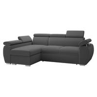 ECKSOFA Boston Mini, Seite: Links - LC+2R - Chromfarben/Grau, Holz/Textil (255/170cm) - MIRJAN24