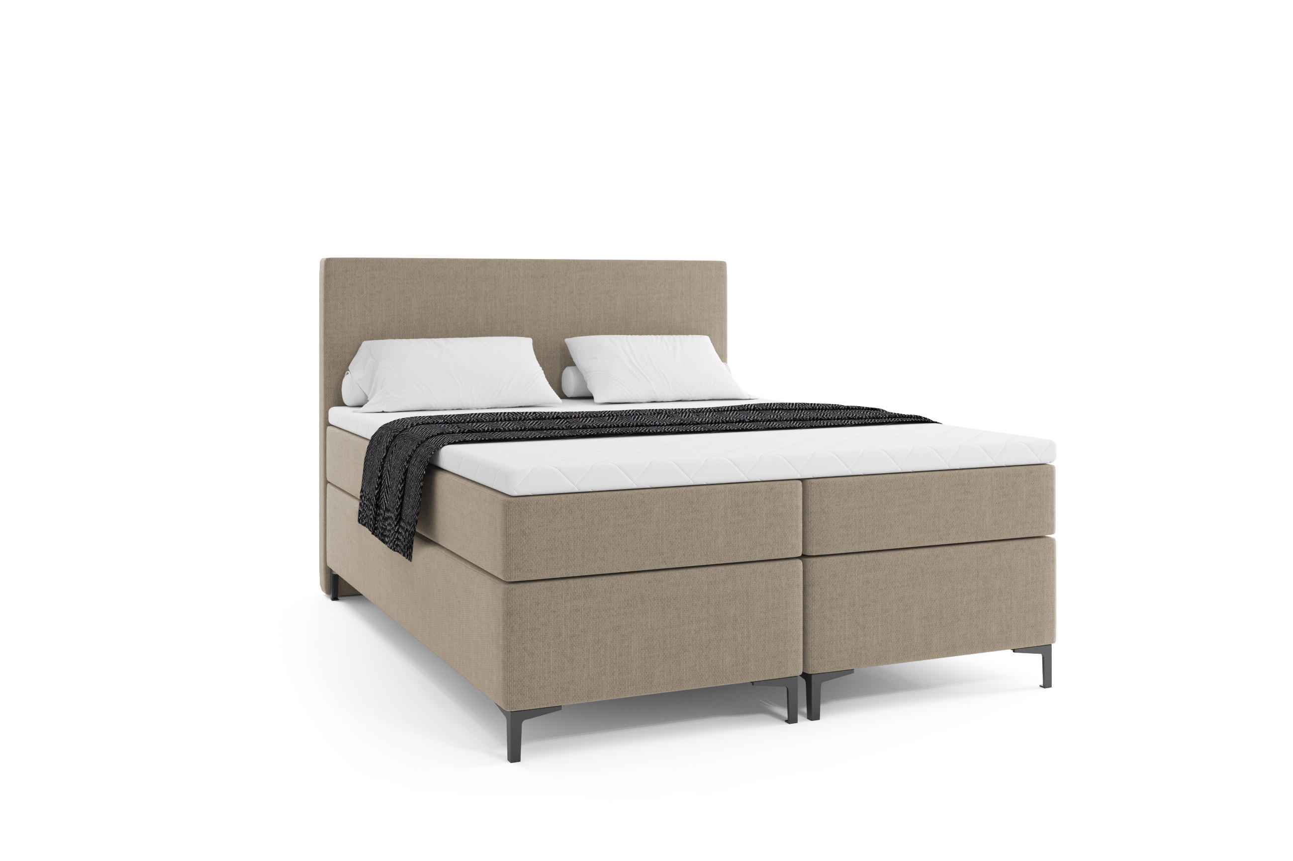 BOXBETT BASIC PLUS 180 x 200 Beige - Beige, Textil/Metall (180/200cm) - VLR BEDS
