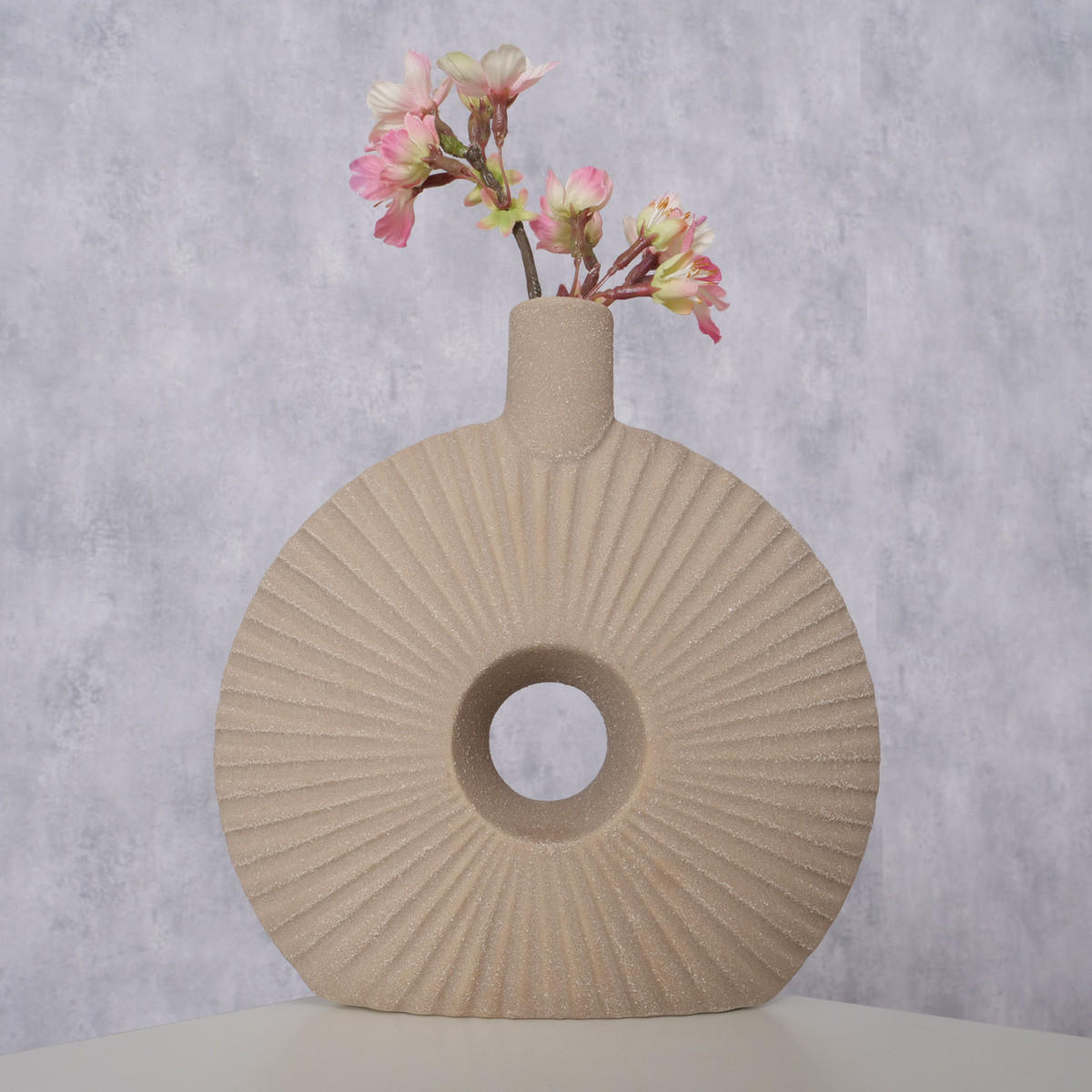 KERAMIKVASE Daniela 19 cm - Beige, Keramik (19cm) - Boltze Home