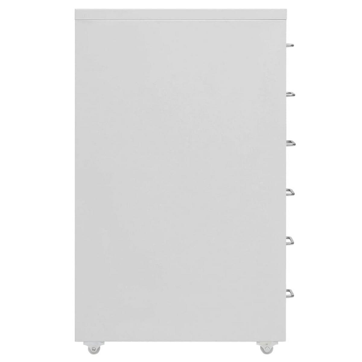 AKTENSCHRANK Mit Rollen Grau 28/41/69 Cm Metall - Grau, Metall (41/69/28cm) - vidaXL