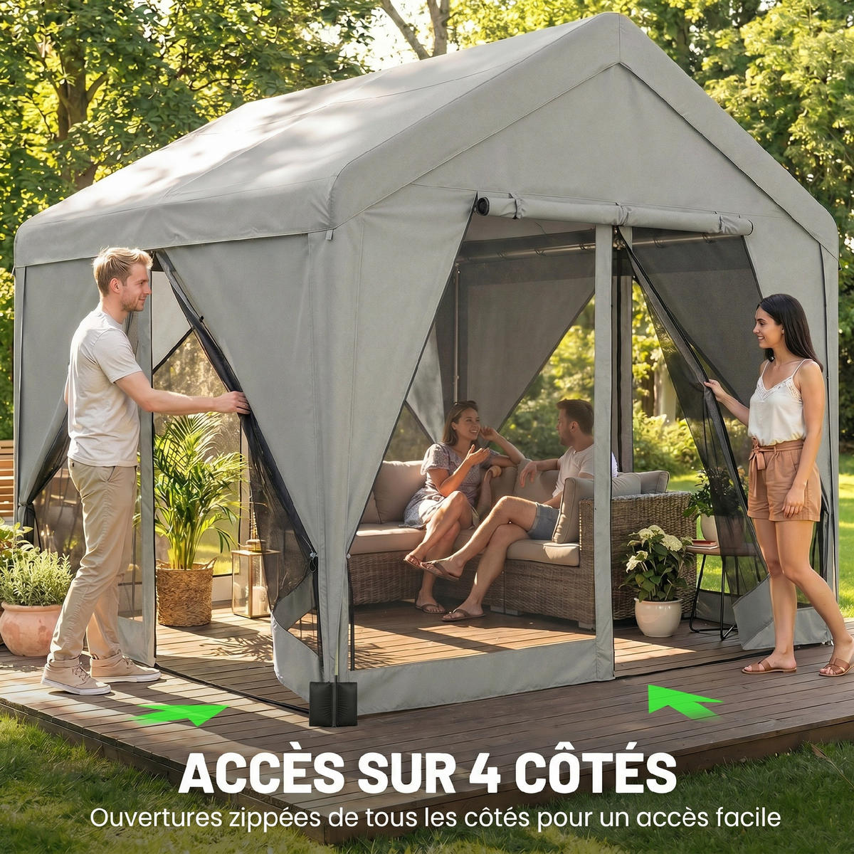 PAVILLON Grau 1 Stück - Grau, Metall (295/278/300cm) - GiPP