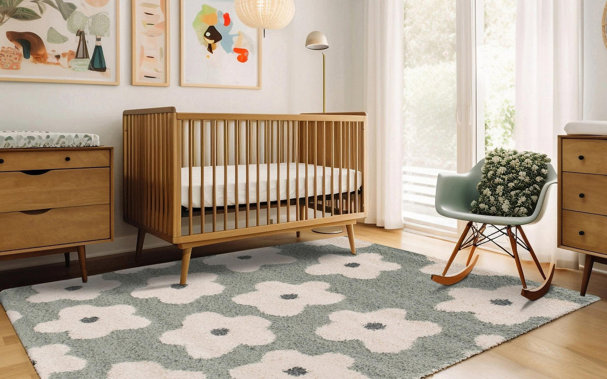 KINDERTEPPICH dick und bequem grün - Grün, Textil (120/170cm) - AFK Living