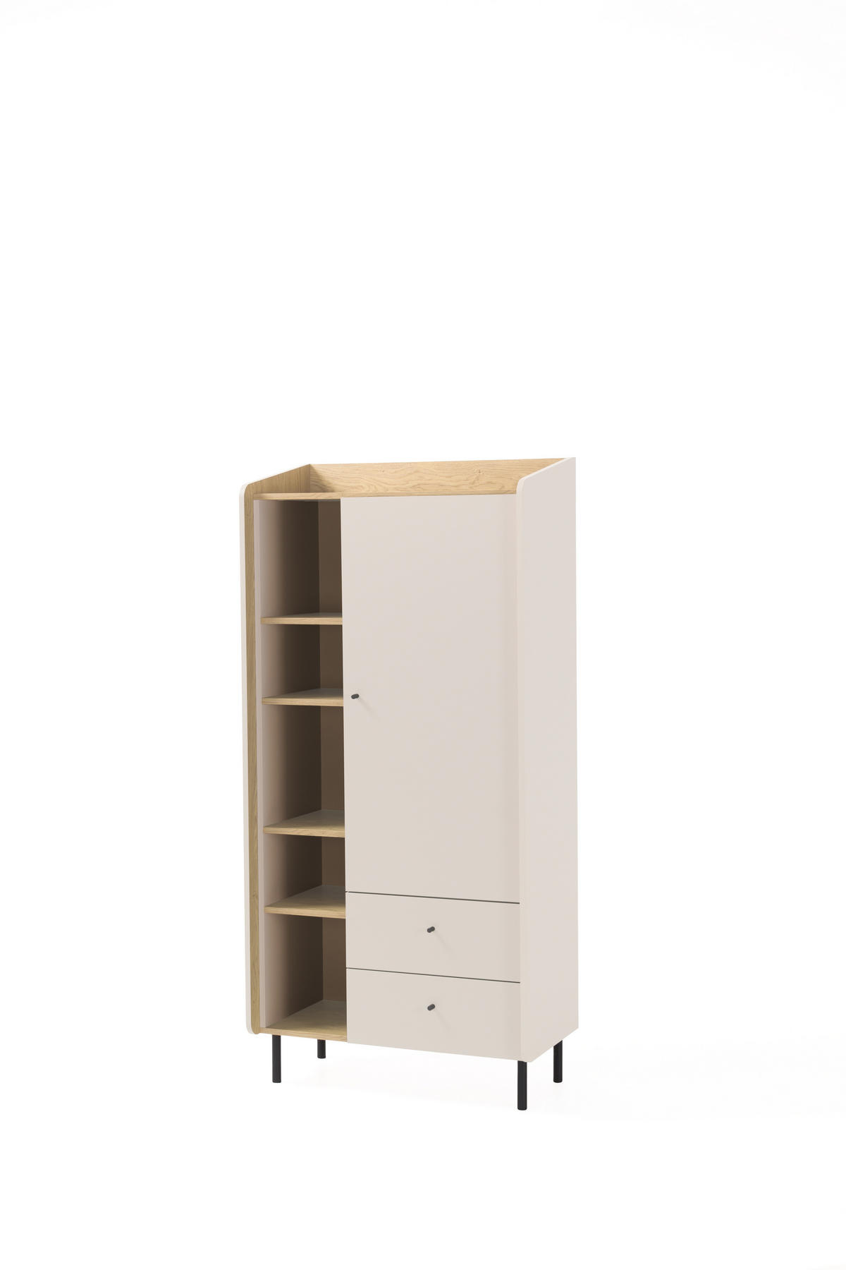 DREHTÜRENSCHRANK VETTA 80/170/42cm 1-türig Beige - Eichefarben/Beige, Holzwerkstoff (80/170/42cm) - MASSENO