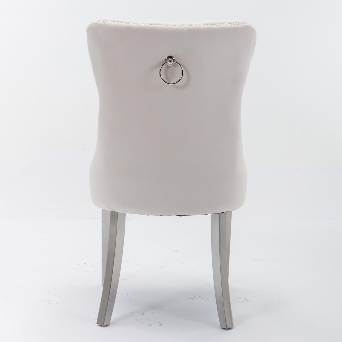 STUHL-SET DE-36289 2 Stück mit verchromten Beinen Beige - Beige, Holz (50/95/65cm) - ComfortXL